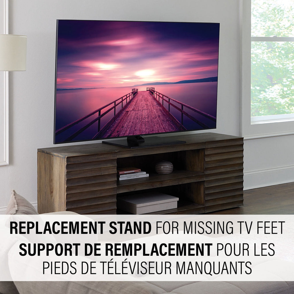 Sanus Systems Table Top TV Stand with Swivel TV Mount for 40"–86" TVs, Adjustable Height, Black (BSTV2-B3)