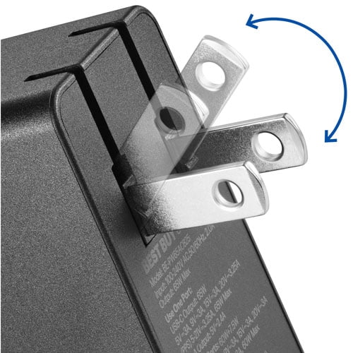 Best Buy Essentials 65W USB-C/USB-A Wall Charger Kit – BE-PW65ACB25-C – Fast Charging for Multiple Devices