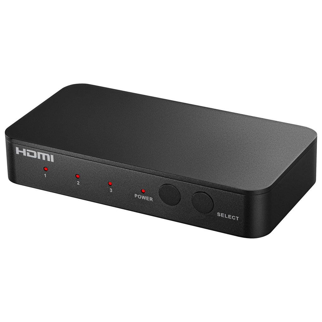 Insignia 3-Port 4K HDMI Switch – 4K Ultra HD HDMI Selector with 3 Inputs to 1 Output – Black