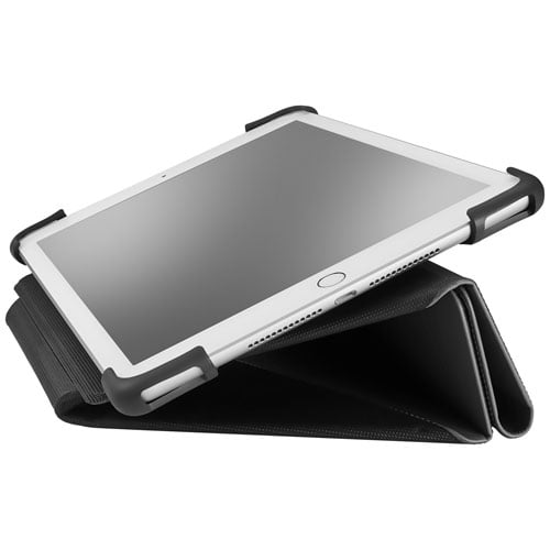 Insignia 10" Universal Tablet Folio Case (Black) + Active Stylus Pen (White) Bundle – Protective Cover with Stand