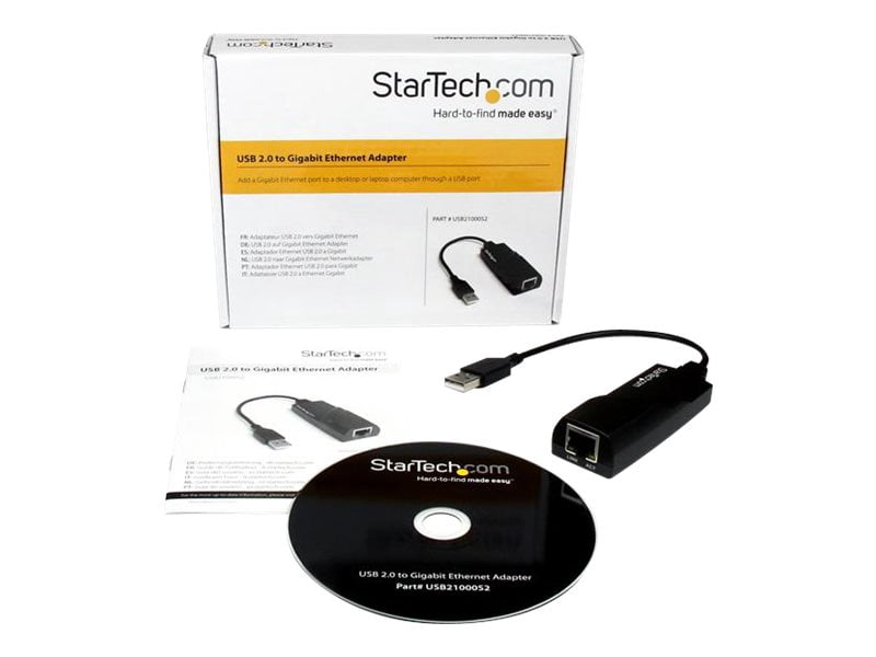StarTech.com USB 2.0 to Gigabit Ethernet NIC Network Adapter - Network adapter - USB 2.0 - Gigabit Ethernet - black