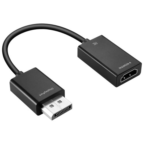 Best Buy Essentials DisplayPort to HDMI Adapter (BE-PADPHD-C) – DP to HDMI Converter for Laptop, Desktop & Monitor, Supports HD Video & Audio – Black