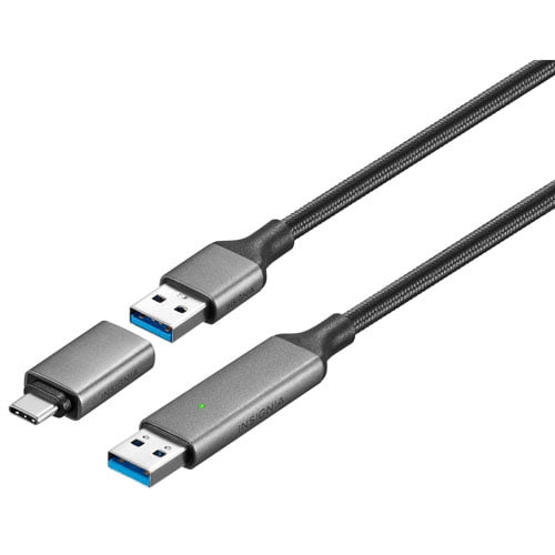 Insignia 1.83m (6 ft.) USB-A Cable with USB-C Adapter, Charge & Sync Cable for Compatible Devices – NS-PCK336C26-C