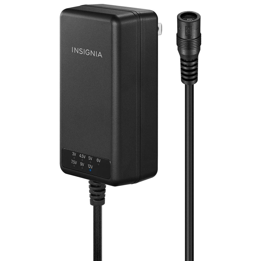 Insignia Universal AC Adapter 22.5W with 7 Interchangeable Tips and USB-A Port, Multi-Voltage Charger for Laptops and Electronics