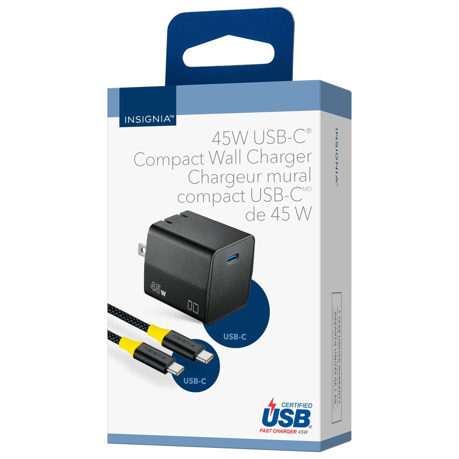 Insignia 45W USB-C Wall Charger, Black – NS-PW345C1B22B-C
