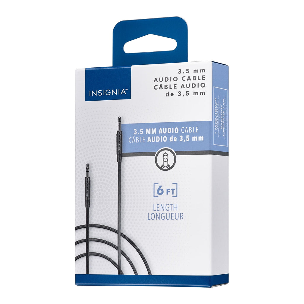 Insignia 6 ft. (1.8m) 3.5mm Audio Cable – AUX Stereo Cable for Smartphones, Tablets, Speakers & Car Audio