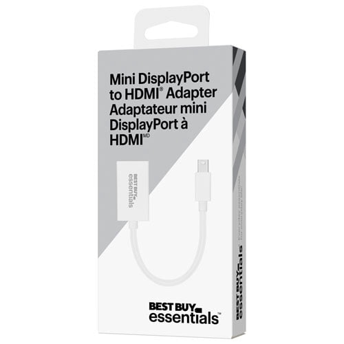 Best Buy Essentials Mini DisplayPort to HDMI Adapter (BE-PAMDHD-C) – Mini DP to HDMI Converter, 1080p Video Output, Plug-and-Play, Black