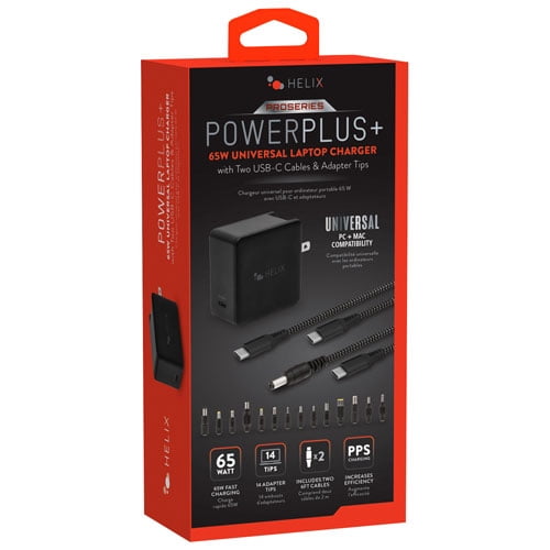 Helix 65W USB-C Laptop Charger Fast Charging Power Adapter