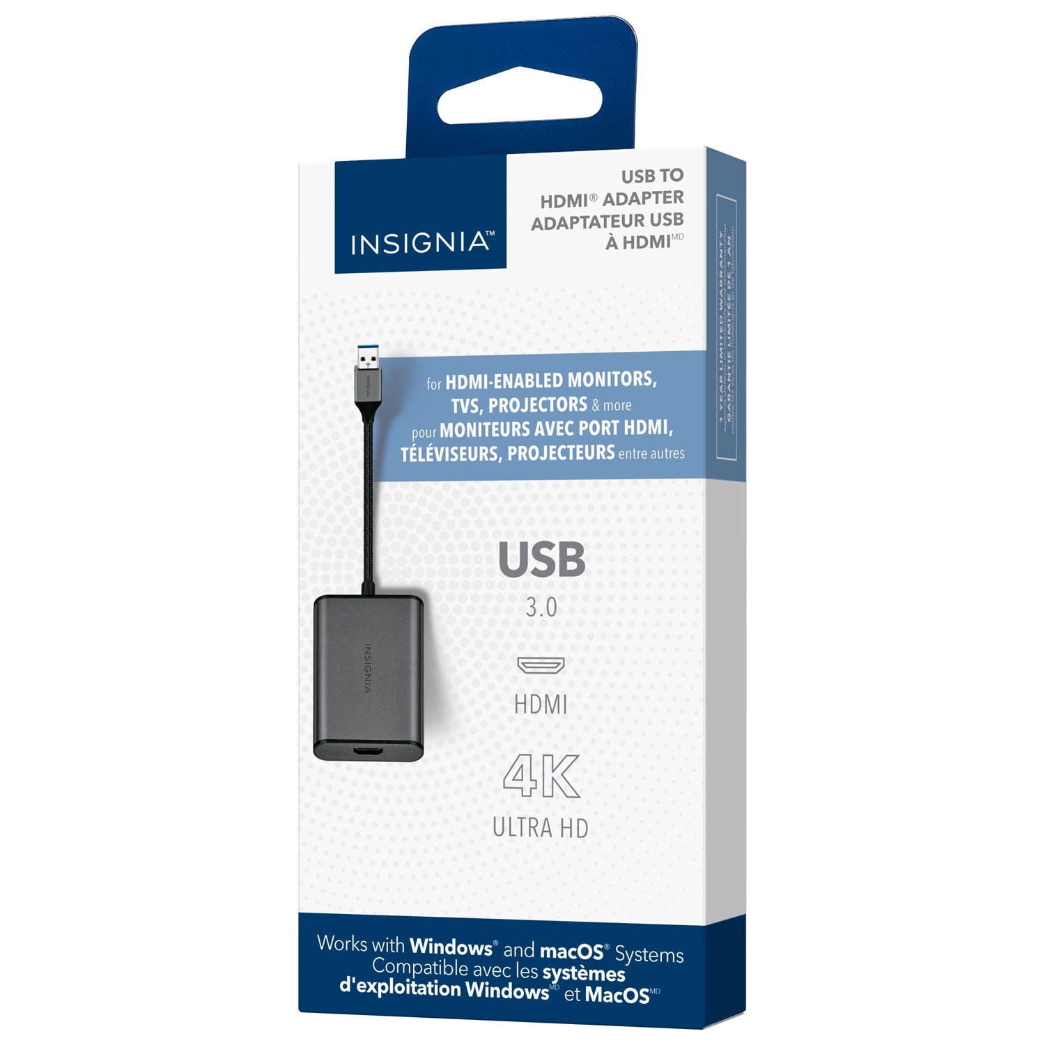 Insignia USB 3.0 to HDMI Adapter – Black – USB to HDMI Video Converter for Monitor & TV