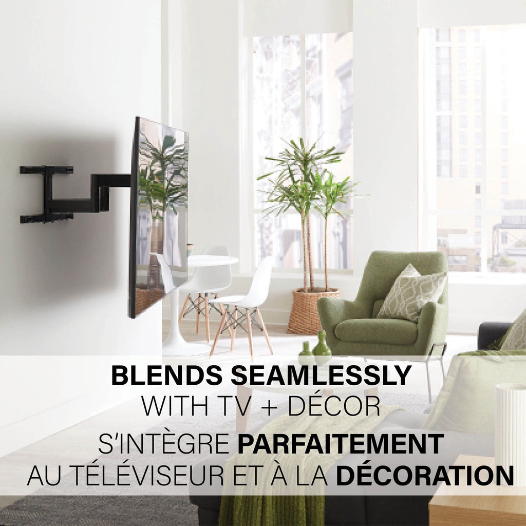 SANUS Accents Full-Motion TV Wall Mount for 42"–85" TVs, Swivel, Tilt, Extendable, Black (ALF325-B3)