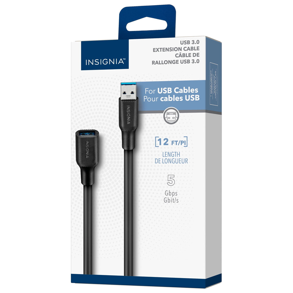 Insignia 3.6m (12 ft.) USB-A 3.0 Extension Cable – NS-PC3A3A12-C – Black