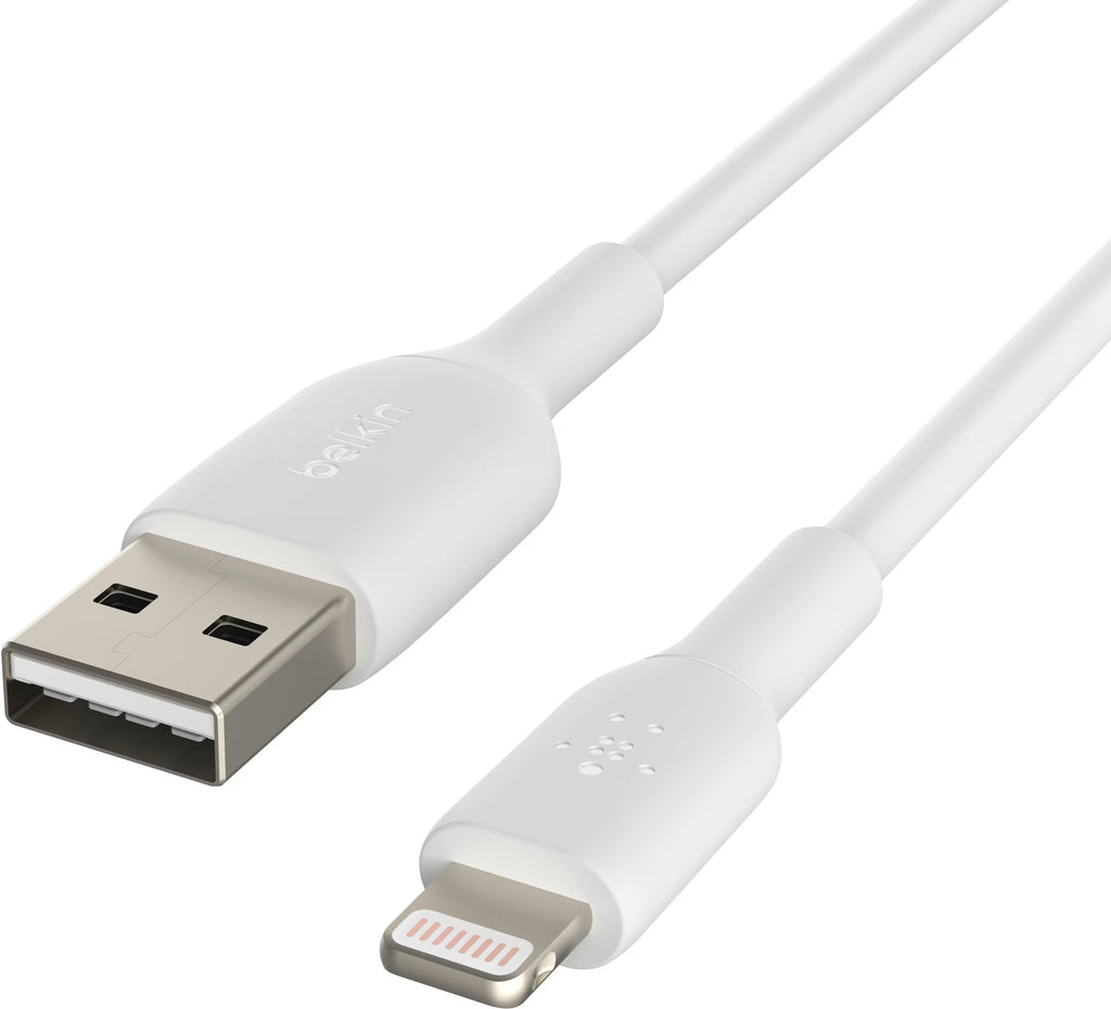 Insignia 4 ft. Lightning to USB Charge-and-Sync Braided Cable - Moon Grey White, MFi Certified