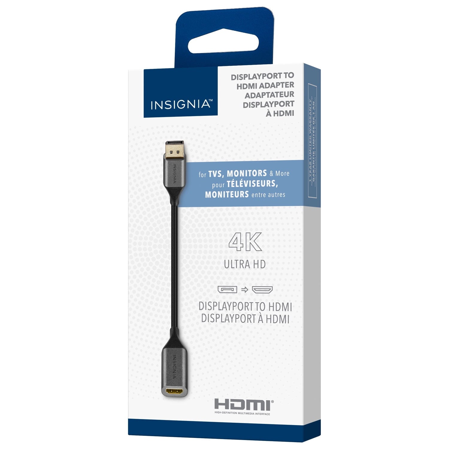 Insignia DisplayPort to HDMI Adapter (NS-PADPHD-C) – 1080p HD Video & Audio Converter – Connect Desktop or Laptop to HDMI TV/Monitor