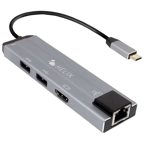 Helix 5-in-1 USB-C Multiport Adapter with HDMI, USB-C, USB-A & LAN Connectivity for Laptop & Tablet – ETHHUB7