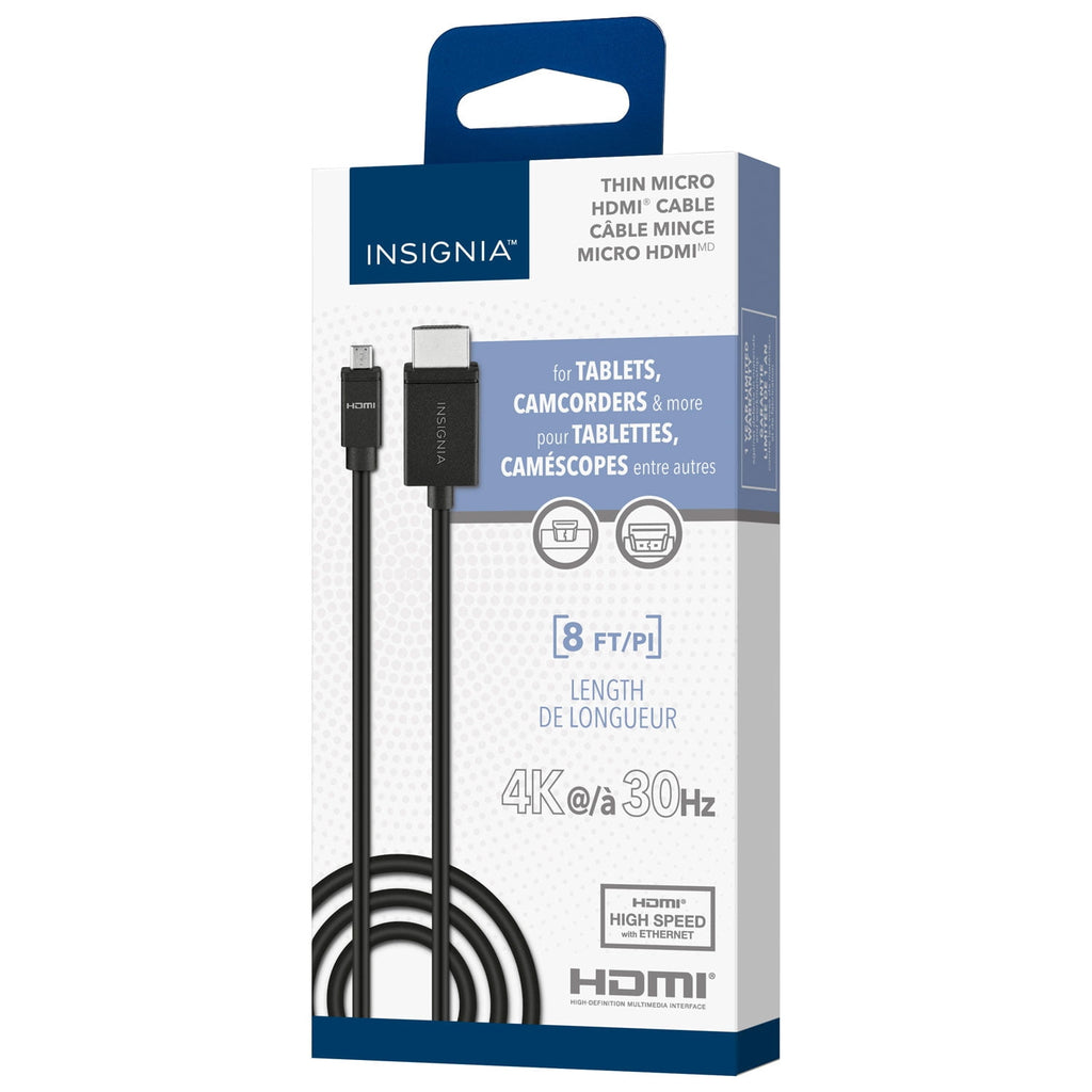 Insignia 2.4m (8 ft.) HDMI to Micro HDMI Cable – Black