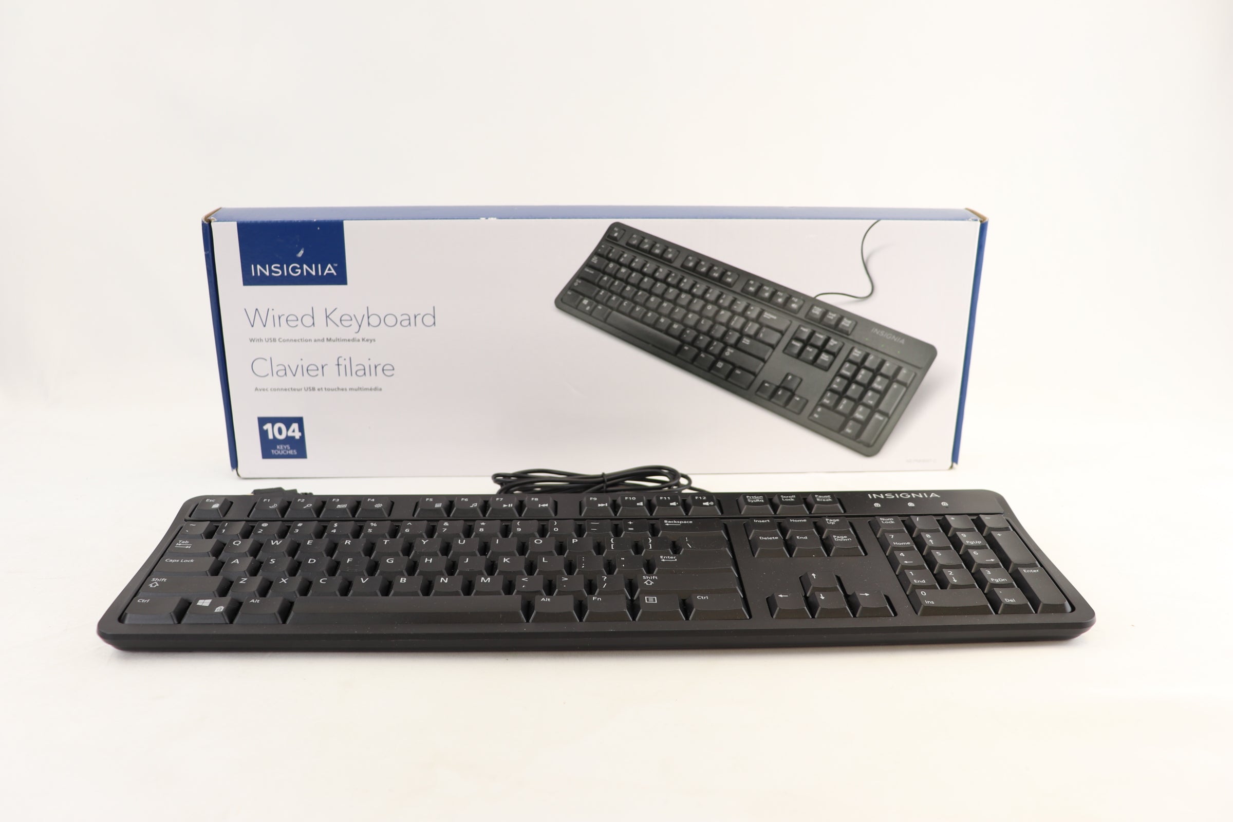 Insignia Wired Keyboard, Black, English