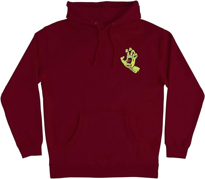 Santa Cruz Screaming Hand Pullover Hoodie, Maroon, Size M
