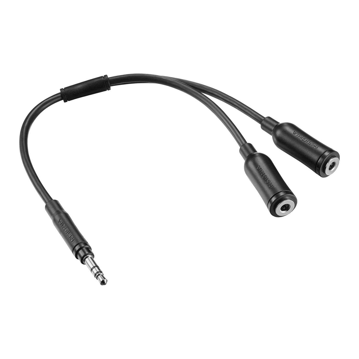 Insignia Dual Headphone Splitter – 3.5mm Audio Adapter for Sharing Music with Two Headphones