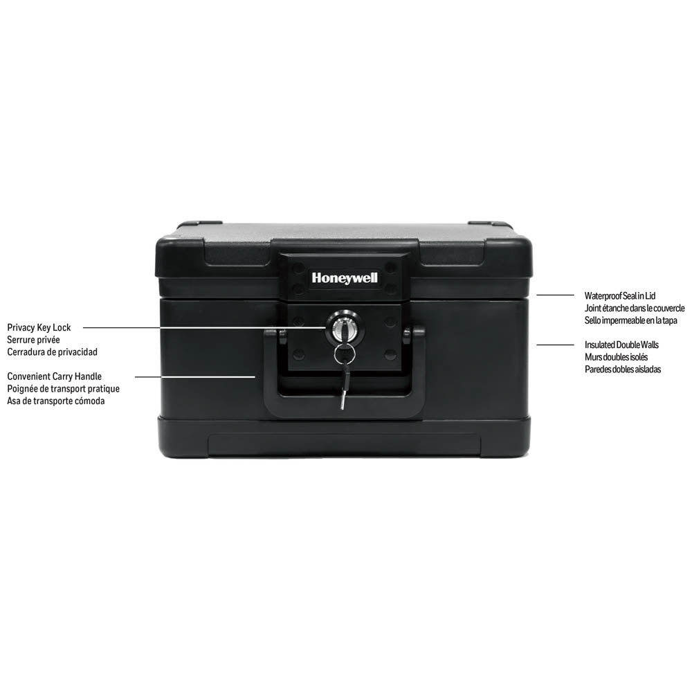 Honeywell Lightweight 30 Minute Fire Safe and Waterproof Chest with Carry Handle - 1502 (.15 cu ft.)