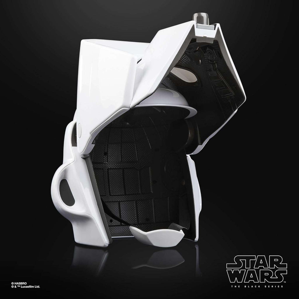Star Wars The Black Series Scout Trooper premium electronic helmet replica with sound effects and life-size design