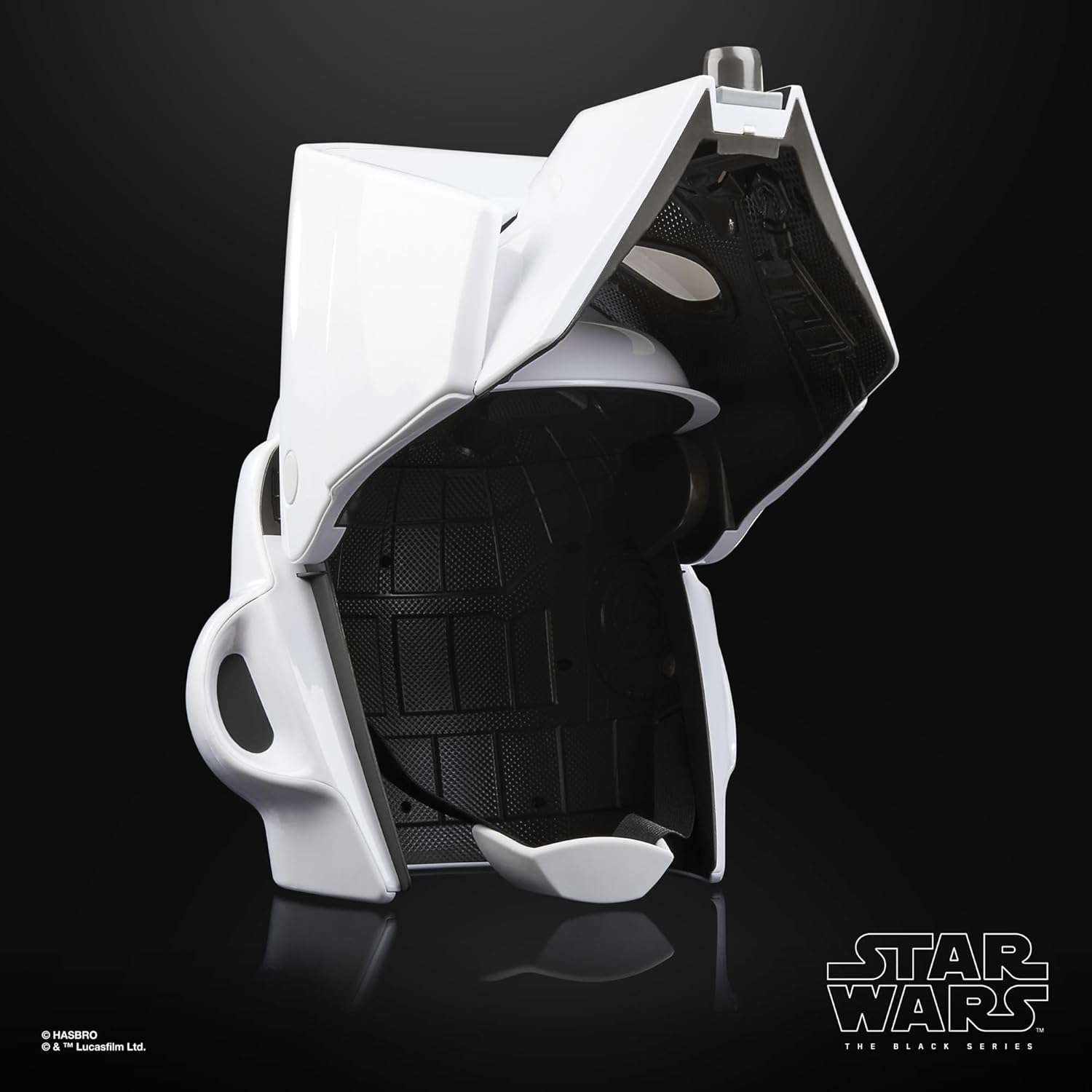 Star Wars The Black Series Scout Trooper premium electronic helmet replica with sound effects and life-size design