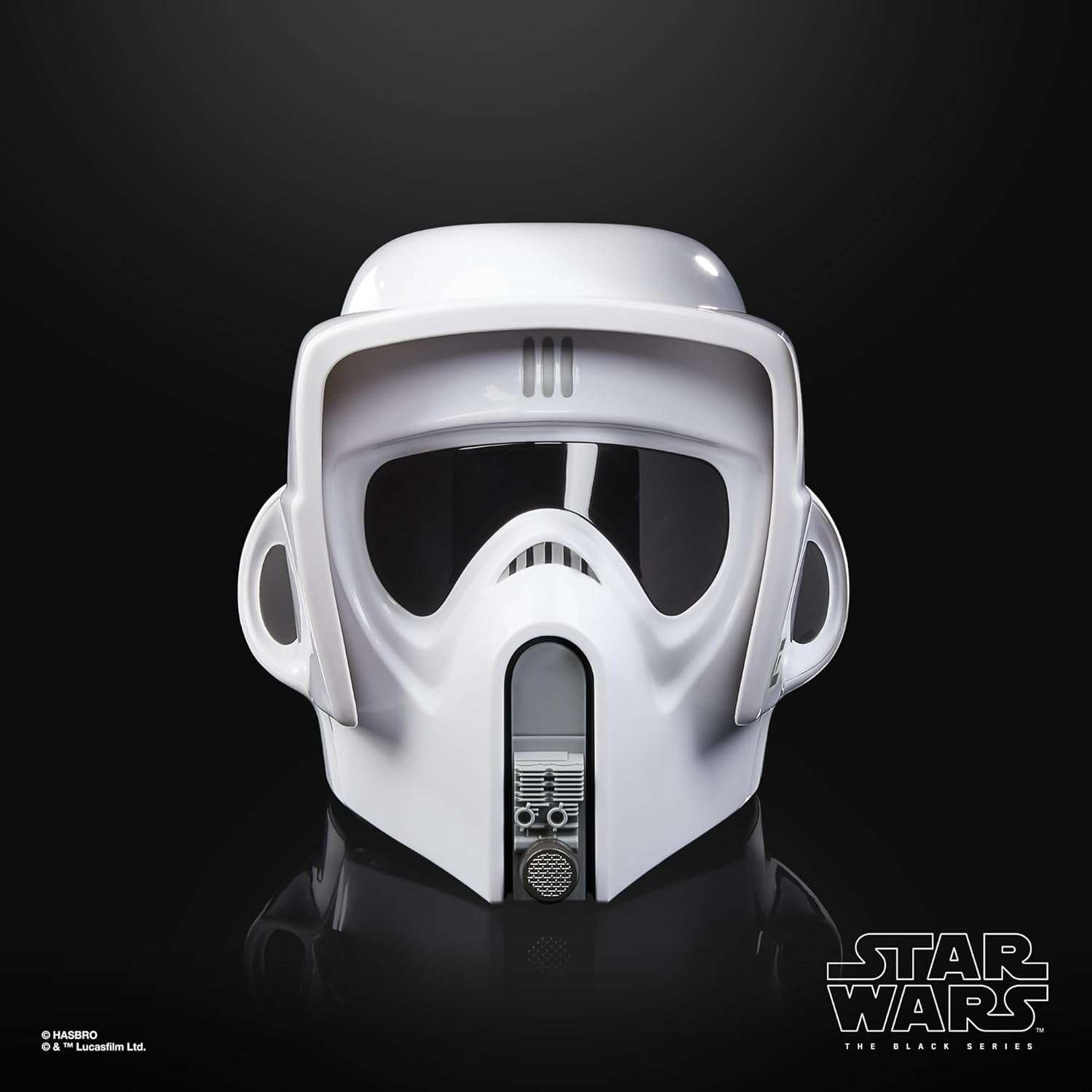 Star Wars The Black Series Scout Trooper premium electronic helmet replica with sound effects and life-size design