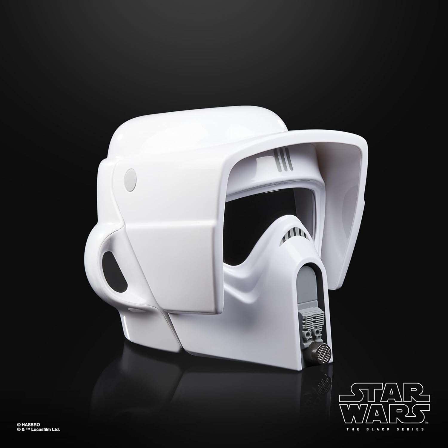 Star Wars The Black Series Scout Trooper premium electronic helmet replica with sound effects and life-size design